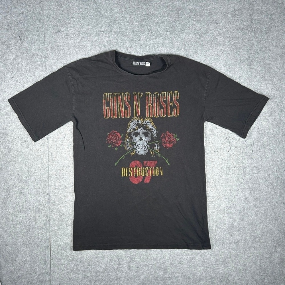 Guns N Roses T-Shirt Mens M Black UK Tour 1987 Appetite for Destruction Rock